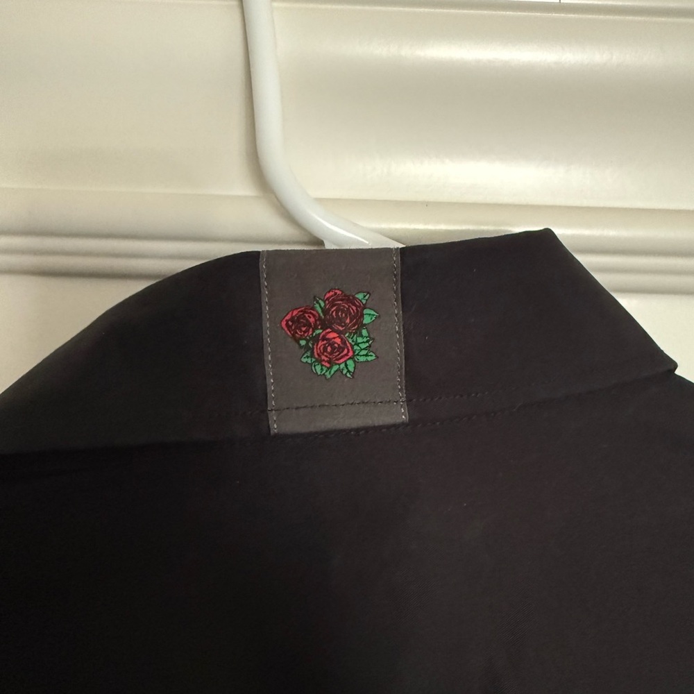 Grateful Dead Section 119 Black Dress Shirt with Rose Embroidery